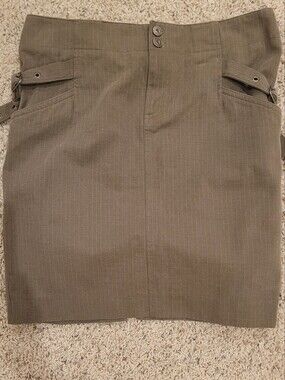 Club Monaco Olive/Brown Belted Skirt
